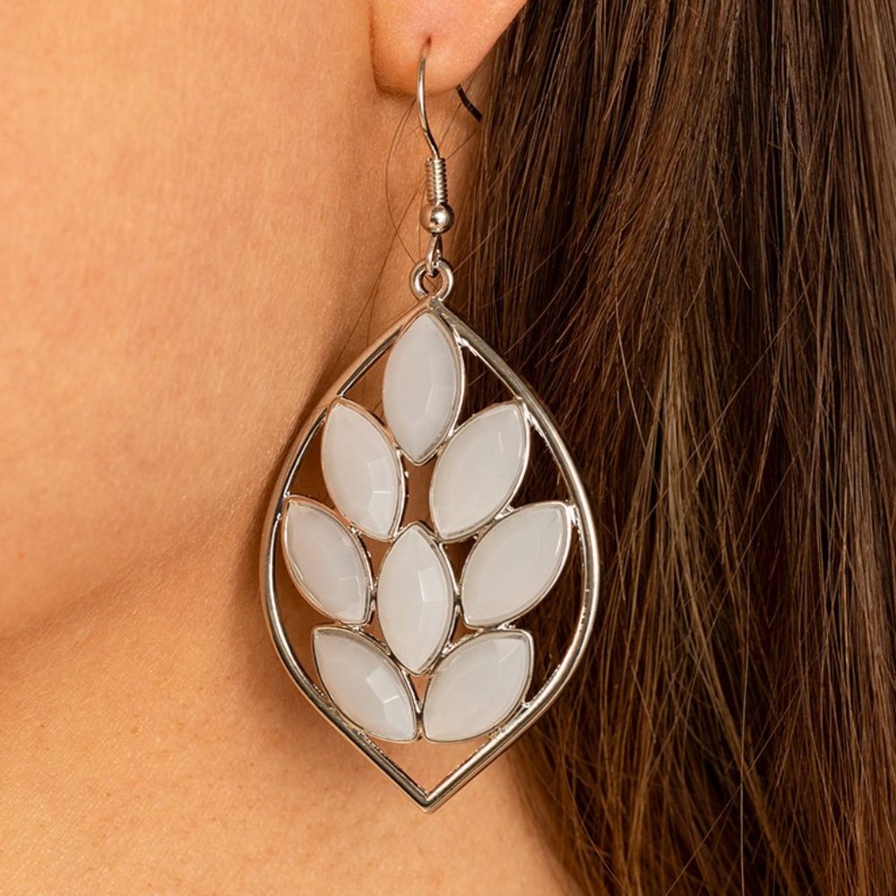 Glacial Glades - White Earrings